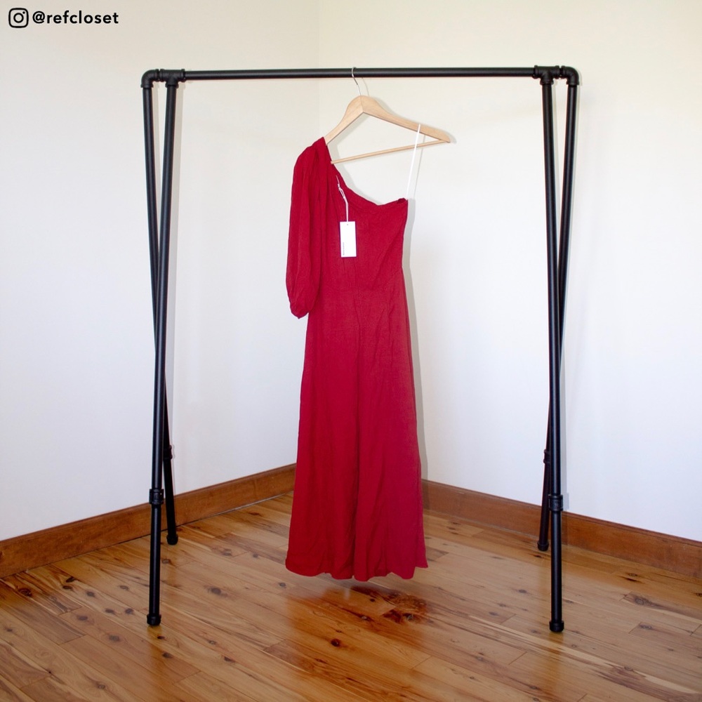Reformation Red One-Shoulder Midi Dress - Picture 3 of 3